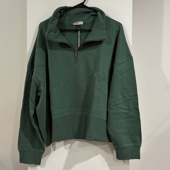 NWT Women's Quarter Zip Sweatshirt, Green  - Universal Thread 3X Plus Size - Picture 6 of 9